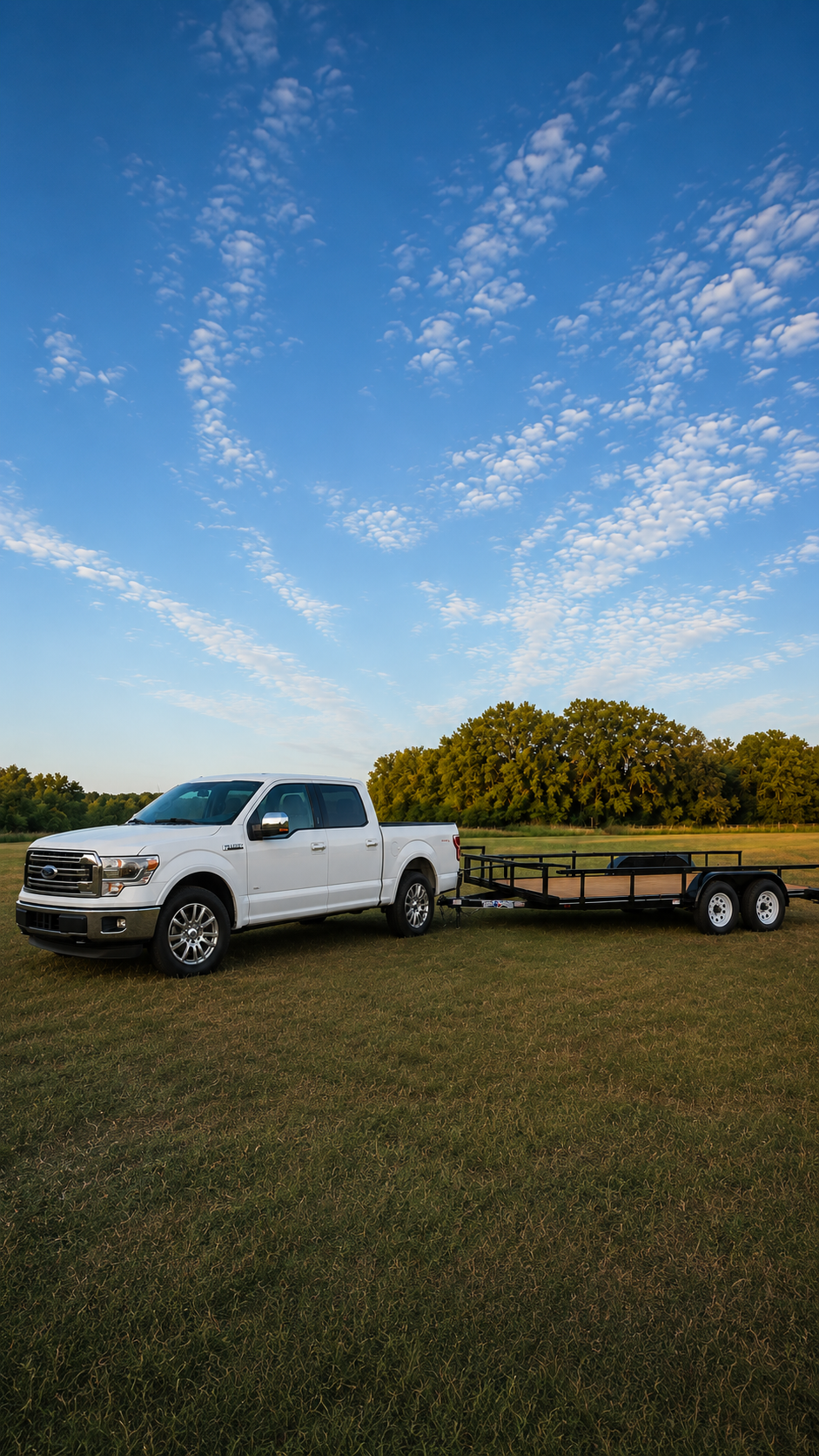 Van Zandt truck and utility trailer ready for a hauling job